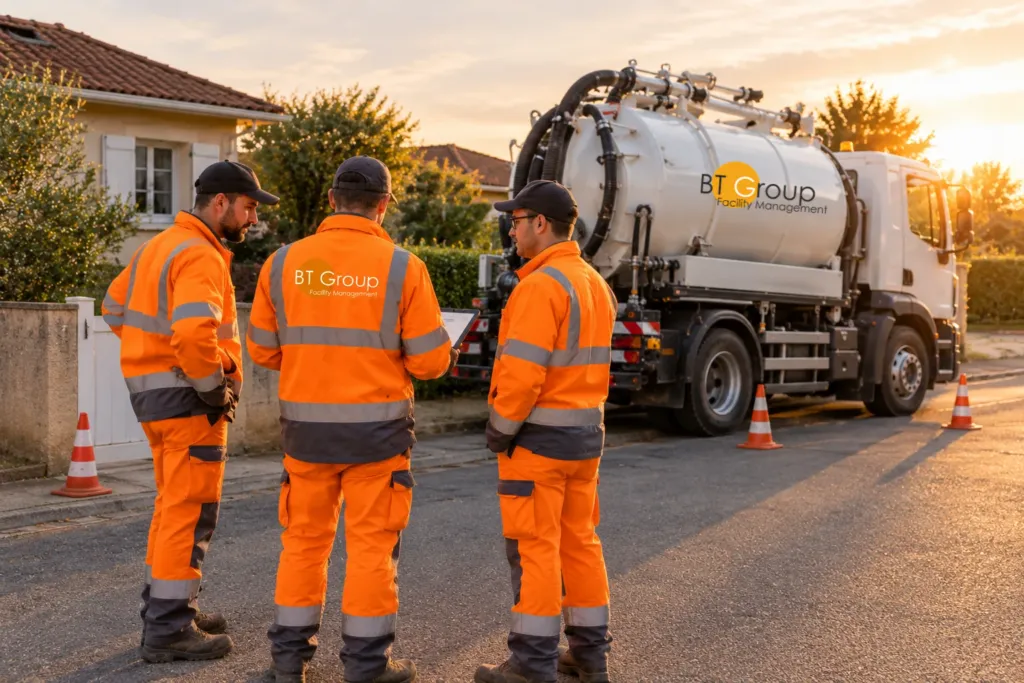 Camion de pompage BT Plus en intervention en Île-de-France