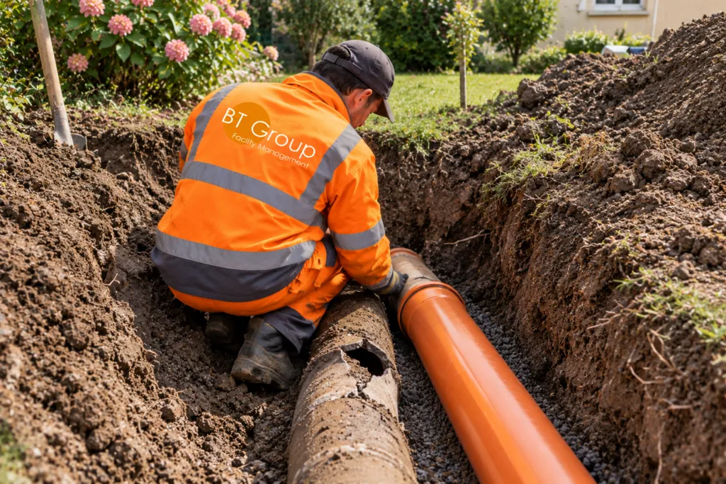 Remplacement d'une canalisation enterrée